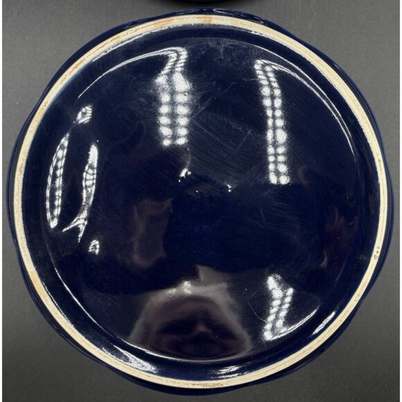 Vtg Christmas Waechtersbach Winter Blue Cookie Biscuit Jar RARE Moon Stars Snow - Picture 6 of 9